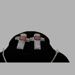 Lapis Quartz Rose Silver Cross and Earrings handmade  african design  for women and girls