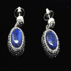 Lapis silver stock Lapis Quartz blue and Earrings lazuli for women and girls south african tradition jewelry