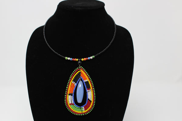Oval Wrap Necklace handmade  geometric jewelry  african design  for women and girls in multi color