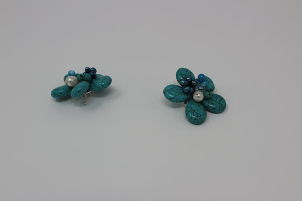 Turquise Earringsgeometric jewelry  handmade  african design  for women and girls
