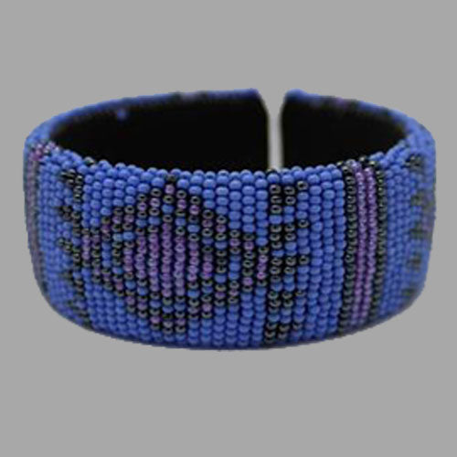 Beaded Bangle bracelet african bangles handcrafted blue and black for girls women traditional south africa