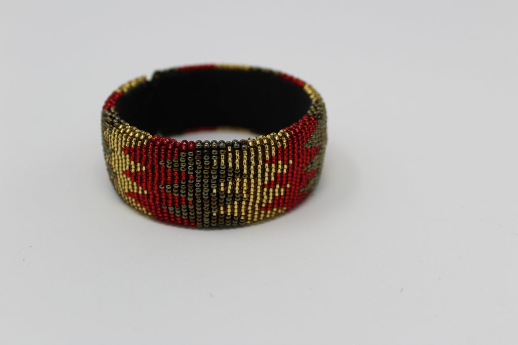 Beaded Bangle Free Size  bracelet  african bangles for women in in green yellow and red design traditional south african jewelry accessory