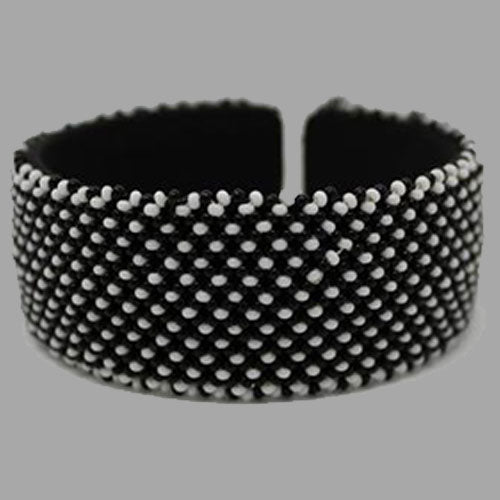 Beaded Bangle Free Size bracelet african bangles handcrafted for women and girls in black and white design south african tradition jewelry