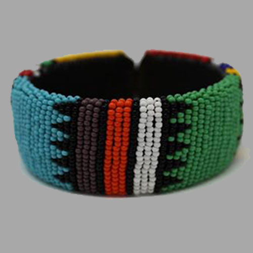 Beaded Bangle Free Size bracelet african bangles handcrafted for women and girls in green black red white multicolor design south african tradition jewelry