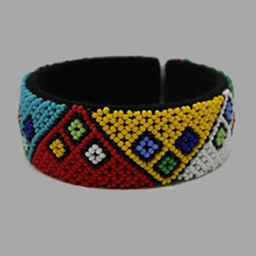 Traditional Beaded Bangle-Free Size geometric jewelry handmade  african design for women and girls