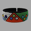 Beaded Bangle free size African jewelry bracelet  handcrafted for women and girls in green white red yellow multicolor design south african tradition jewelry