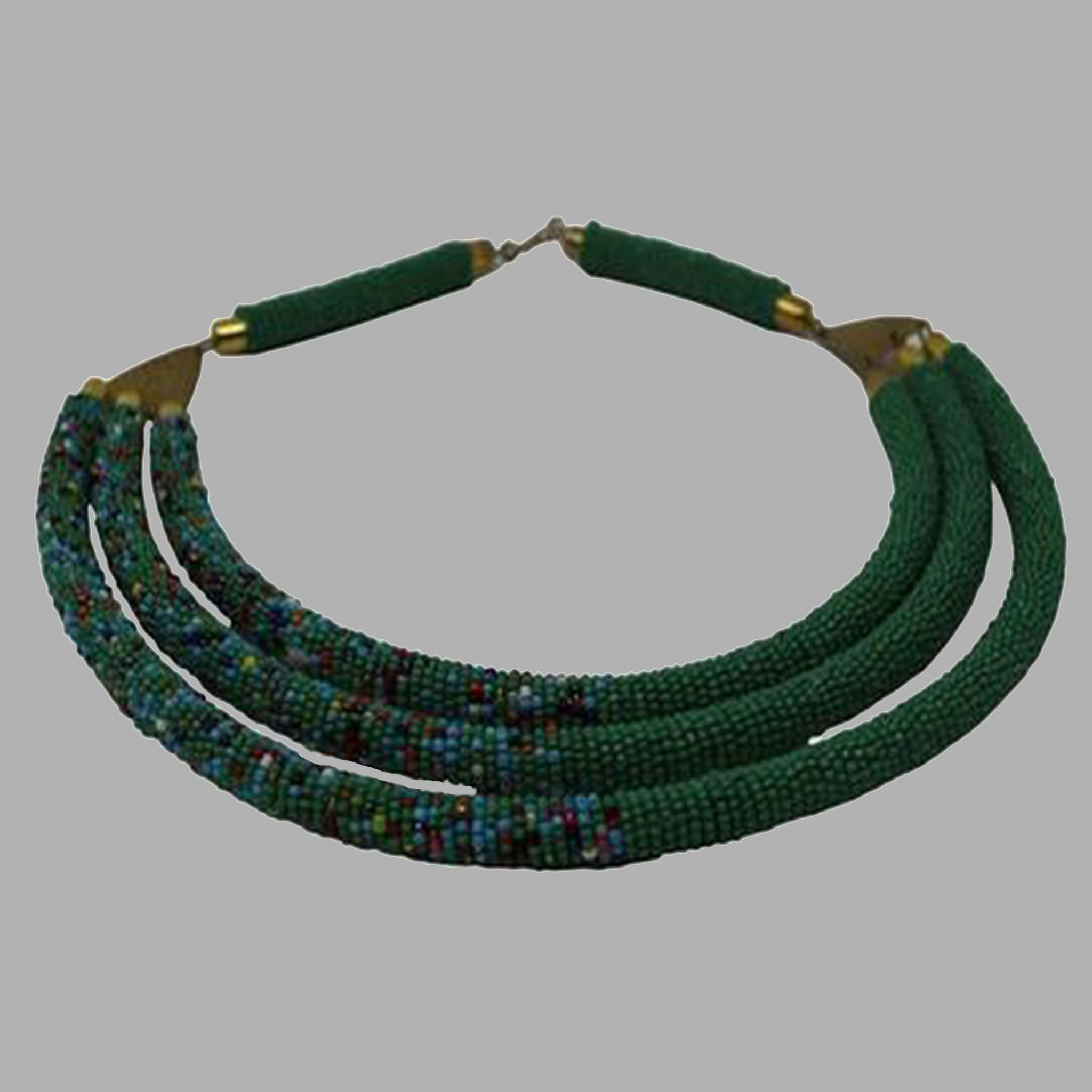 Contemporary Beaded Necklace beading patterns beaded jewelry for women and girls in green color design south african tradition jewelry