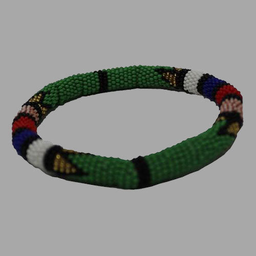 Green Thin Bangle Large bangles handcrafted for women and girls in green purple red yellow multicolor design south african tradition jewelry