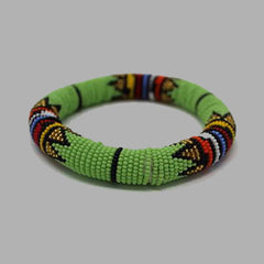Thick Rolled Bracelet-Lime Green geometric jewelry handmade african design for women and girls