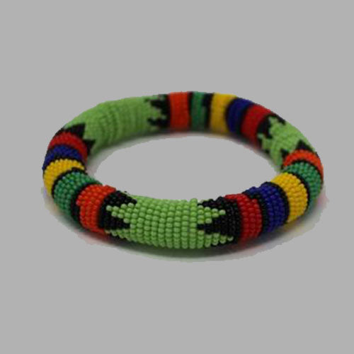 Thick Rolled Bracelet-Lime Green geometric jewelry handmade african design for women and girls