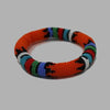 Orange Thick Rolled Bracelet With Traditional Colors multi color bracelet geometric jewelry handmade african design for women and girls