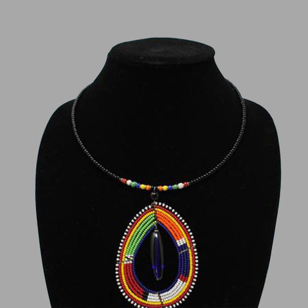 oval wrap necklace handmade geometric jewelry  african design  for women and girls in multi color design