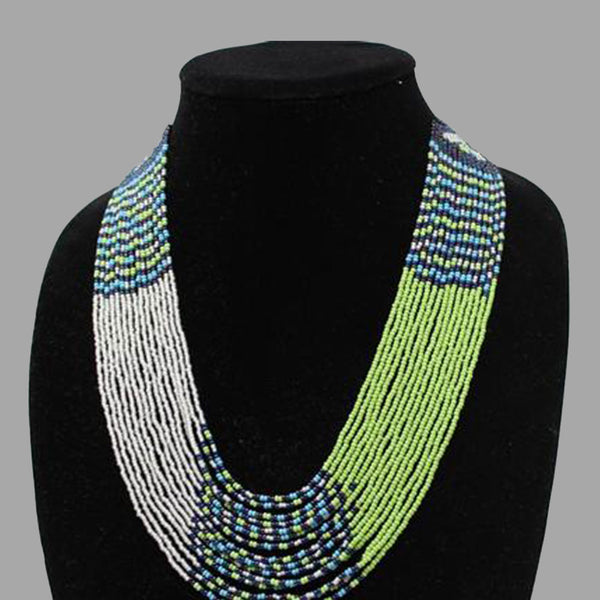 Swirling Beaded Elegant Necklace handmade african design for women and girls