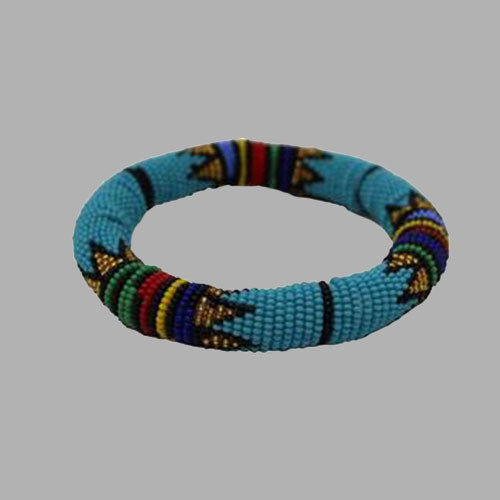 Teal With Gold Thick Rolled Bracelet geometric jewelry handmade african design for women and girls