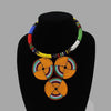 Three Circle Necklace-Orange geometric jewelry handmade african design for women and girls