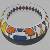 Extra Large Thando Circle Bowl Traditional  handcrafted for women and girls in orange blue yellow multicolor design south african tradition jewelry