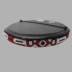Extra Large Thando Circle Mirror-Red-Black-White  handcrafted for women and girls south african tradition jewelry