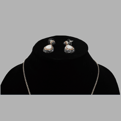 Dryly Pewter Coral Silver stock earing earings  necklace set for women and girls south african tradition jewelry