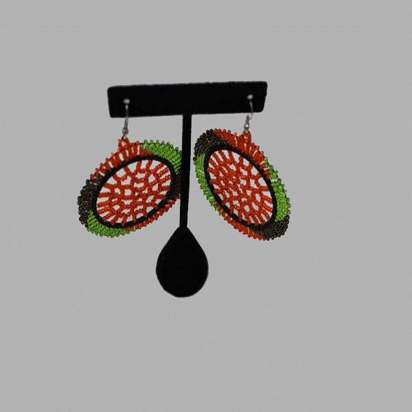 Small Hanging Disc Earrings geometric jewelry  handmade african design  for women and girls