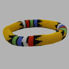 Yellow Thick Rolled Bracelet With Traditional Colors handmade  african design  for women and girls