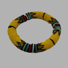 Yellow With Gold Thick Rolled Bracelet handmade  african design  for women and girls